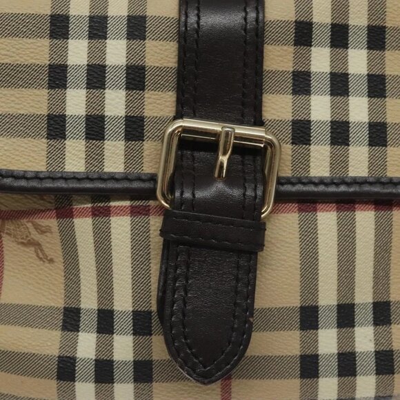 BURBERRY Nova Check Shoulder Bag PVC Beige Gold Auth - Picture 13 of 16